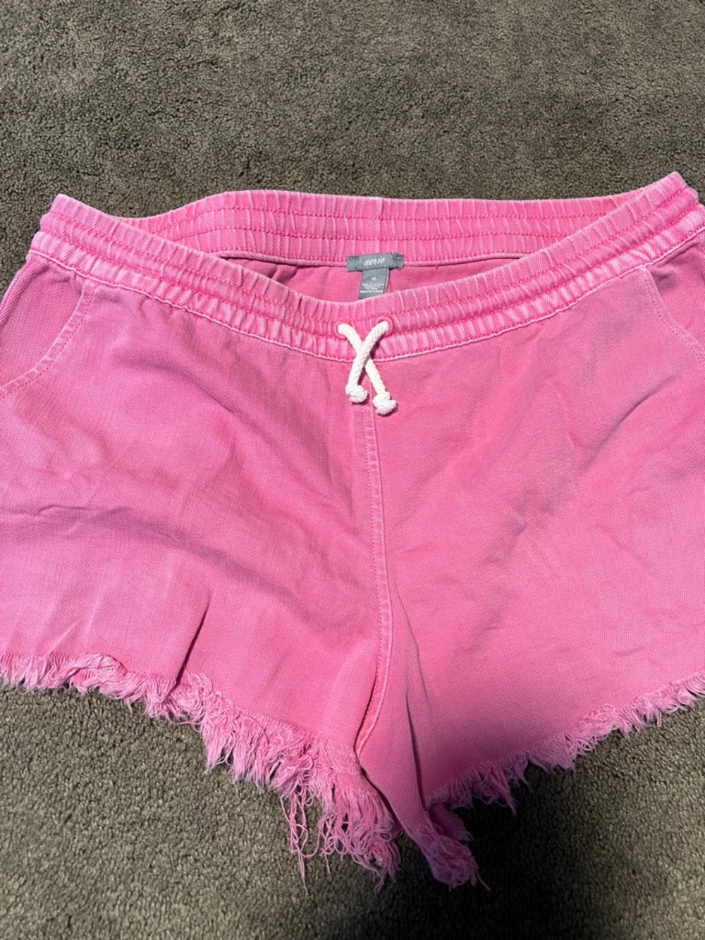 Aerie Pink Frayed Hem Women's Shorts